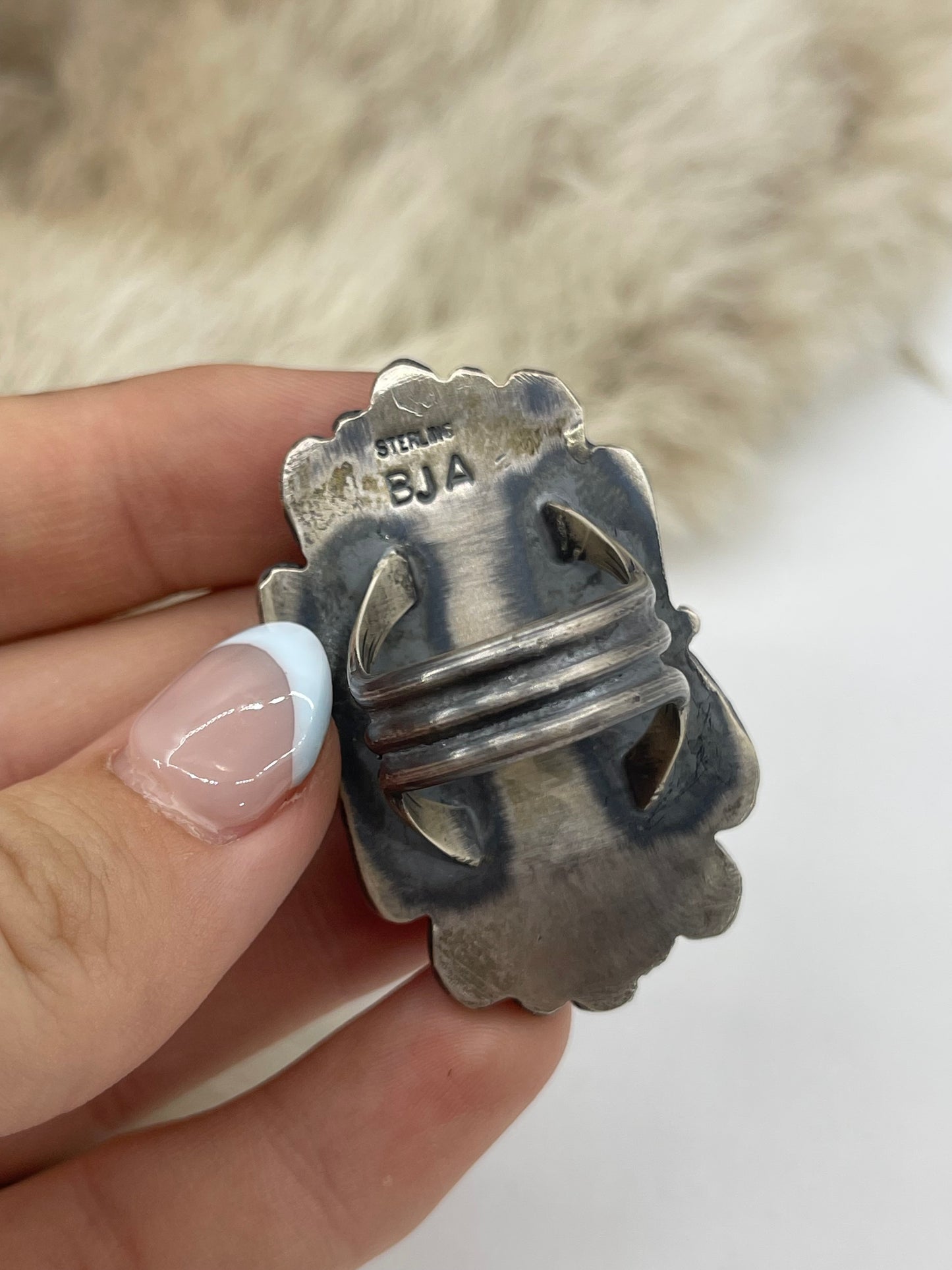 8.0 Persian Turquoise Ring by Boyd Ashley, Navajo