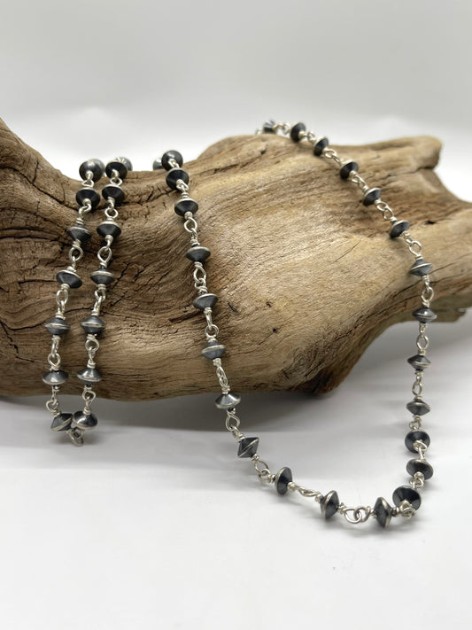24"+2" 6mm Navajo Saucer Necklace