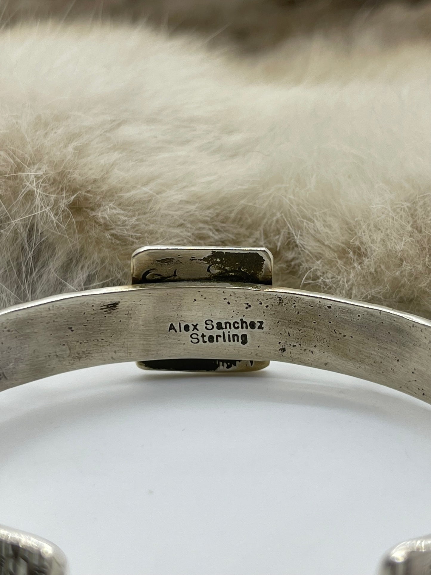5.75”-7" Bear Mini Petroglyph Cuff by Alex Sanchez, Navajo