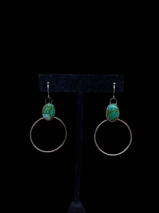 Sonoran Gold Turquoise Hoop Dangle Earrings