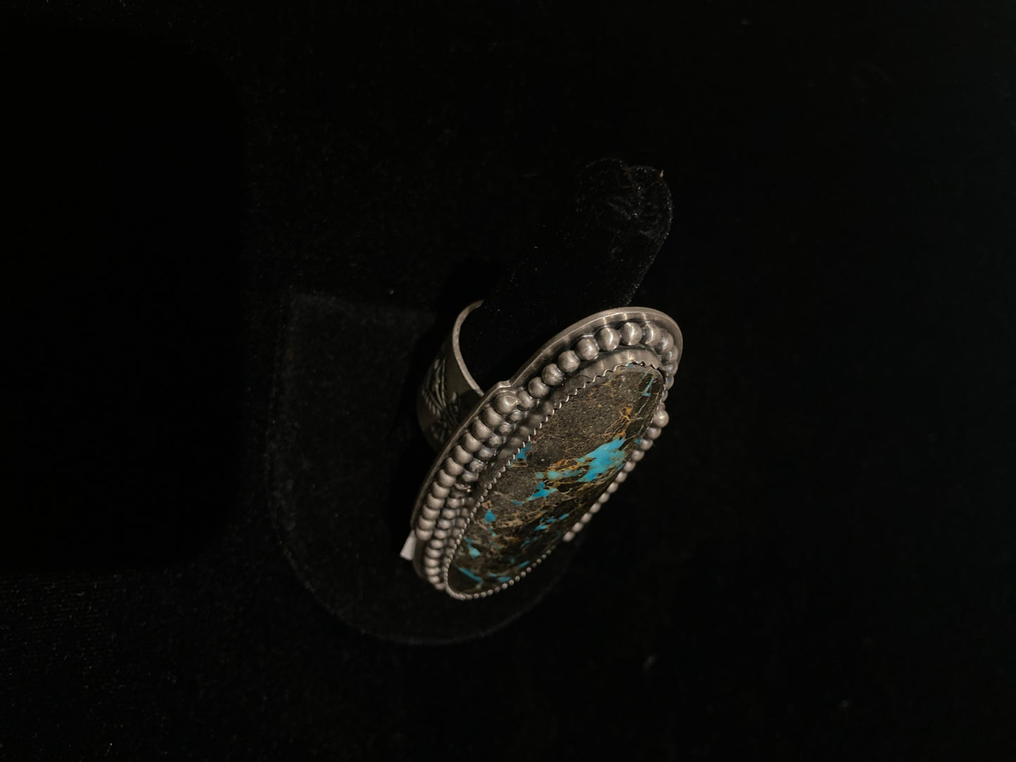 Adjustable Mantis Turquoise Oval Ring by Zia