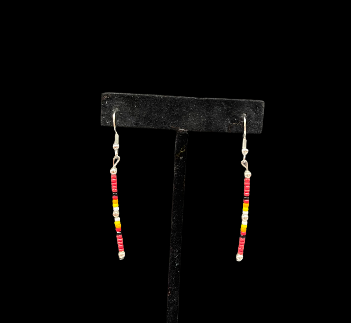 Single Strand Beaded Dangle Earrings