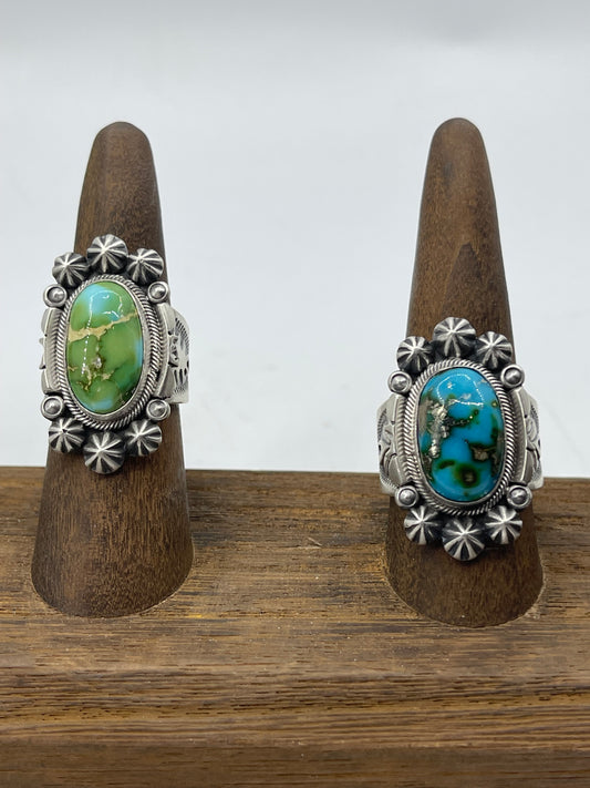Sonoran Gold Turquoise Ring by Daniel Benally, Navajo
