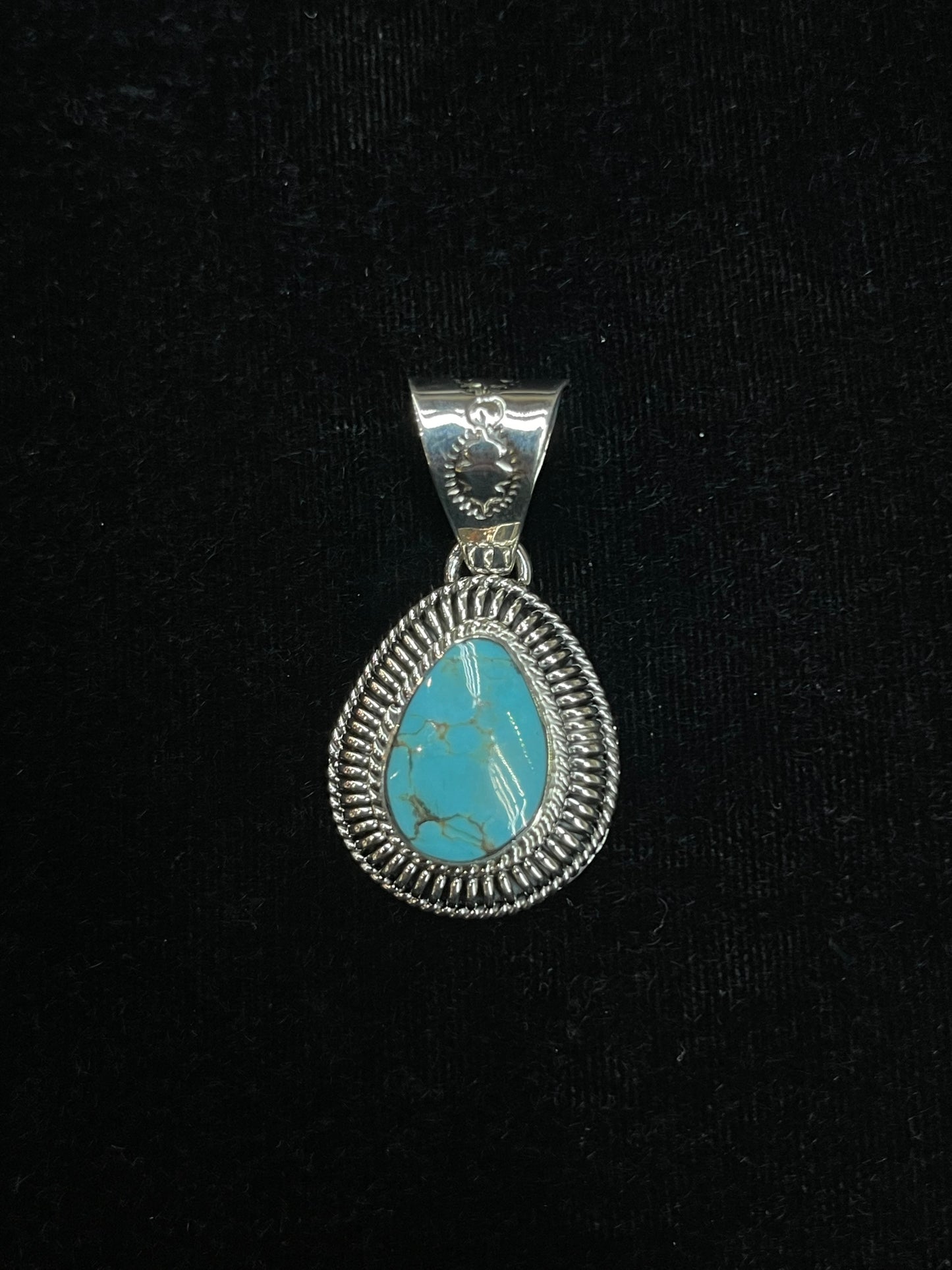 7.3mm Bale Turquoise Pendant by Phyllis A. Smith, Navajo