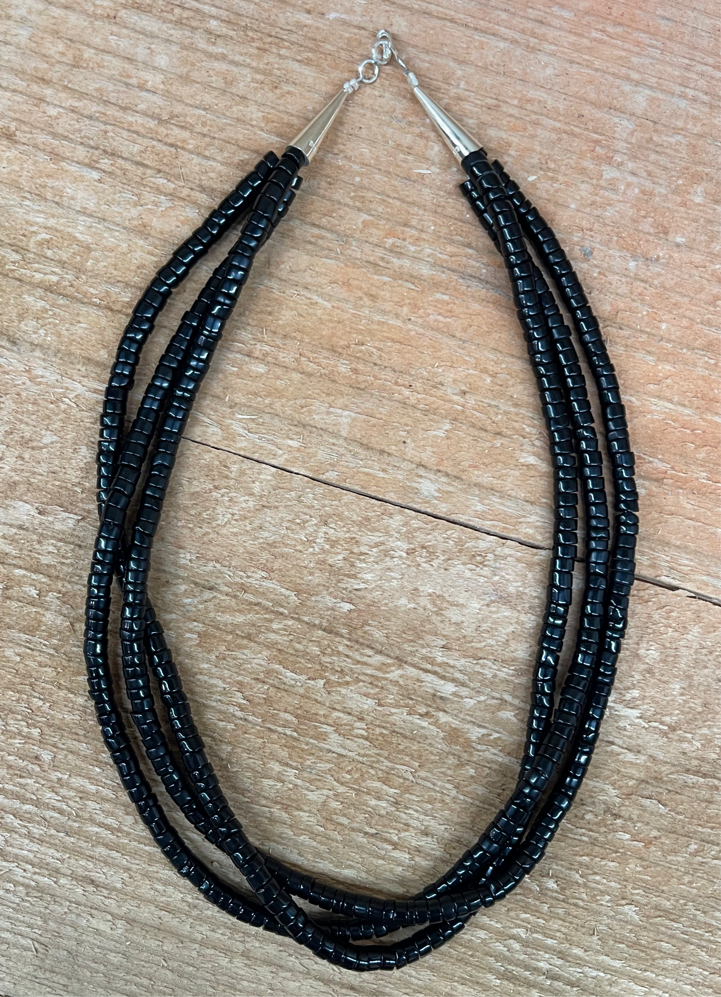 16" 3 Strand Black Onyx Necklace