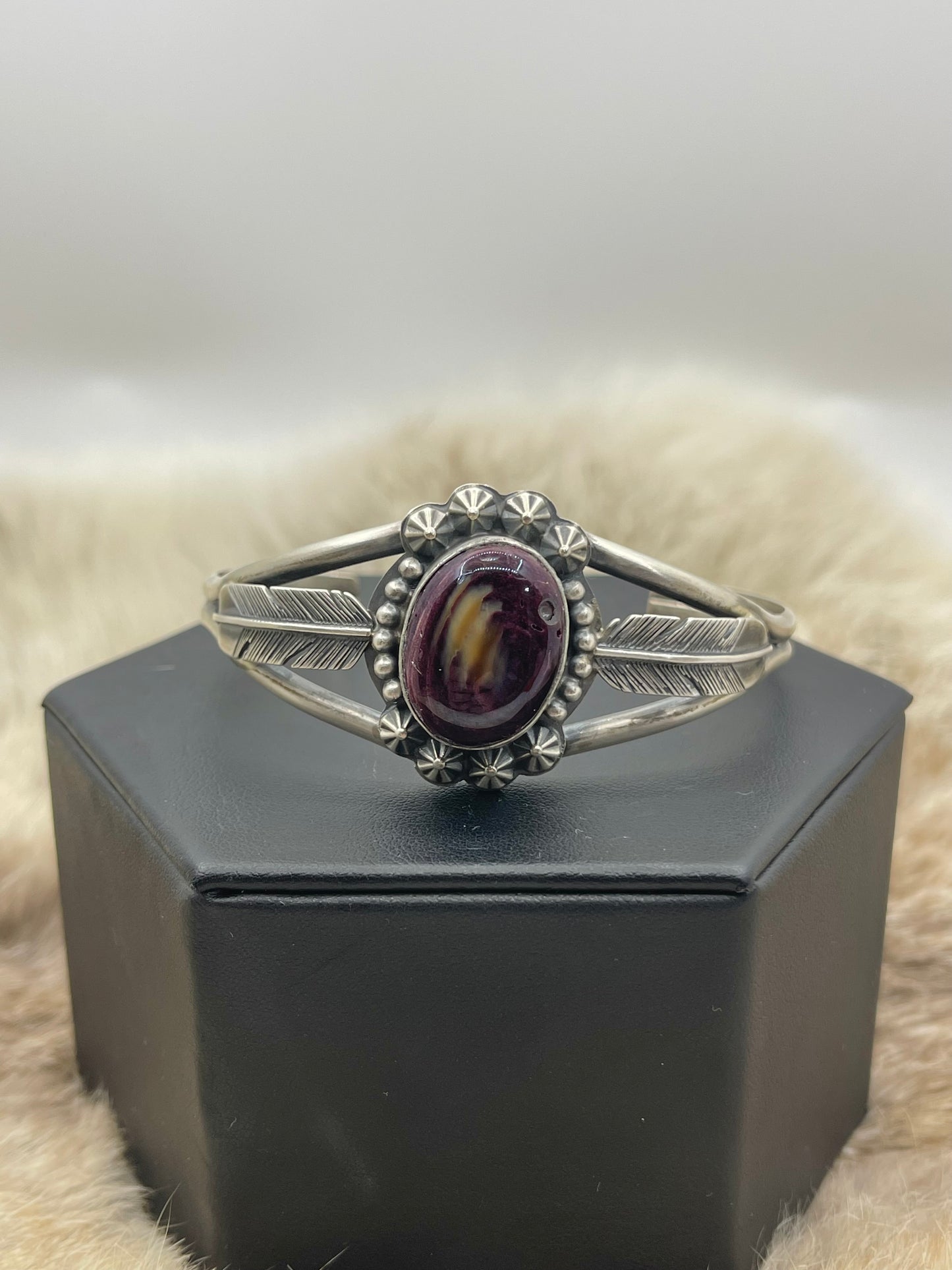 Purple Spiny Oyster Shell Cuff