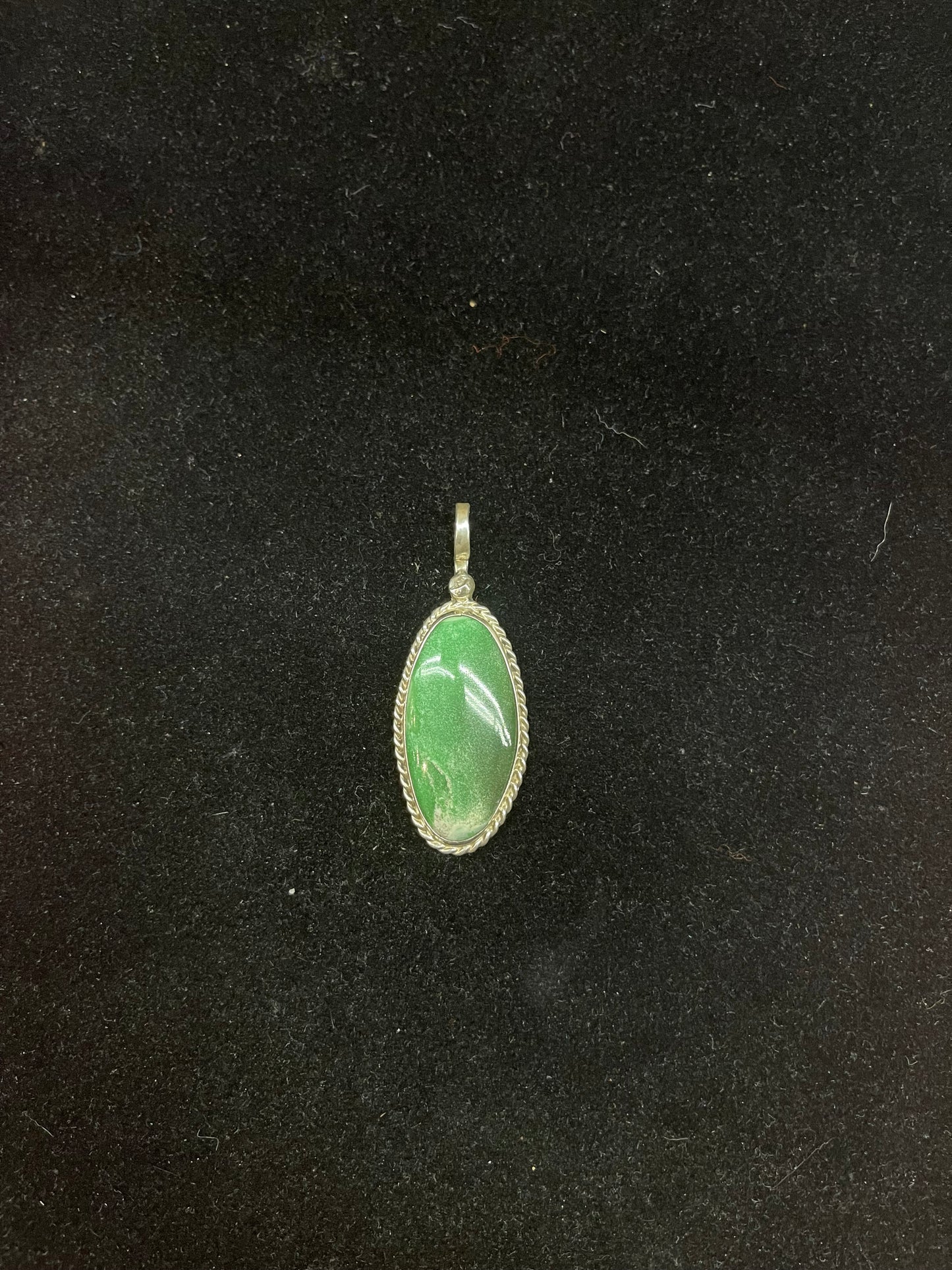 Green Turquoise Shepherds Hook Pendent