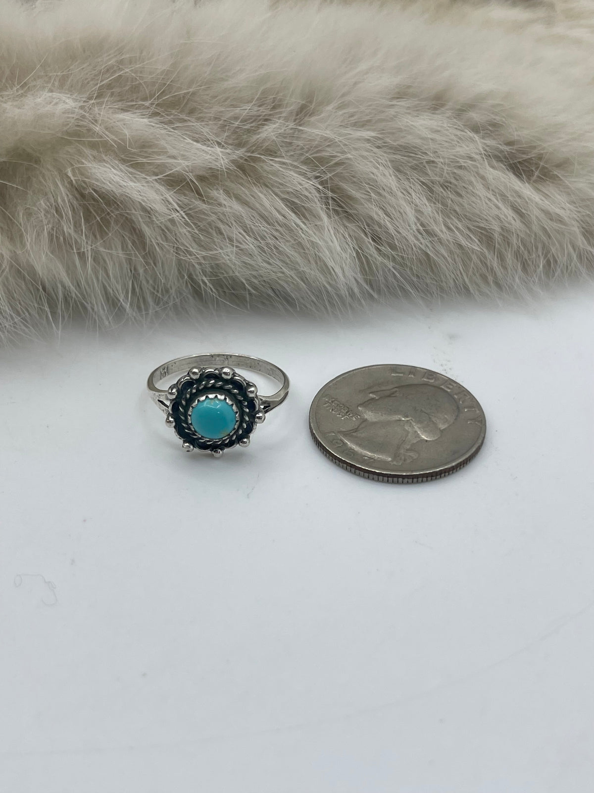 8.5 Turquoise Ring by Theresa Smith, Navajo