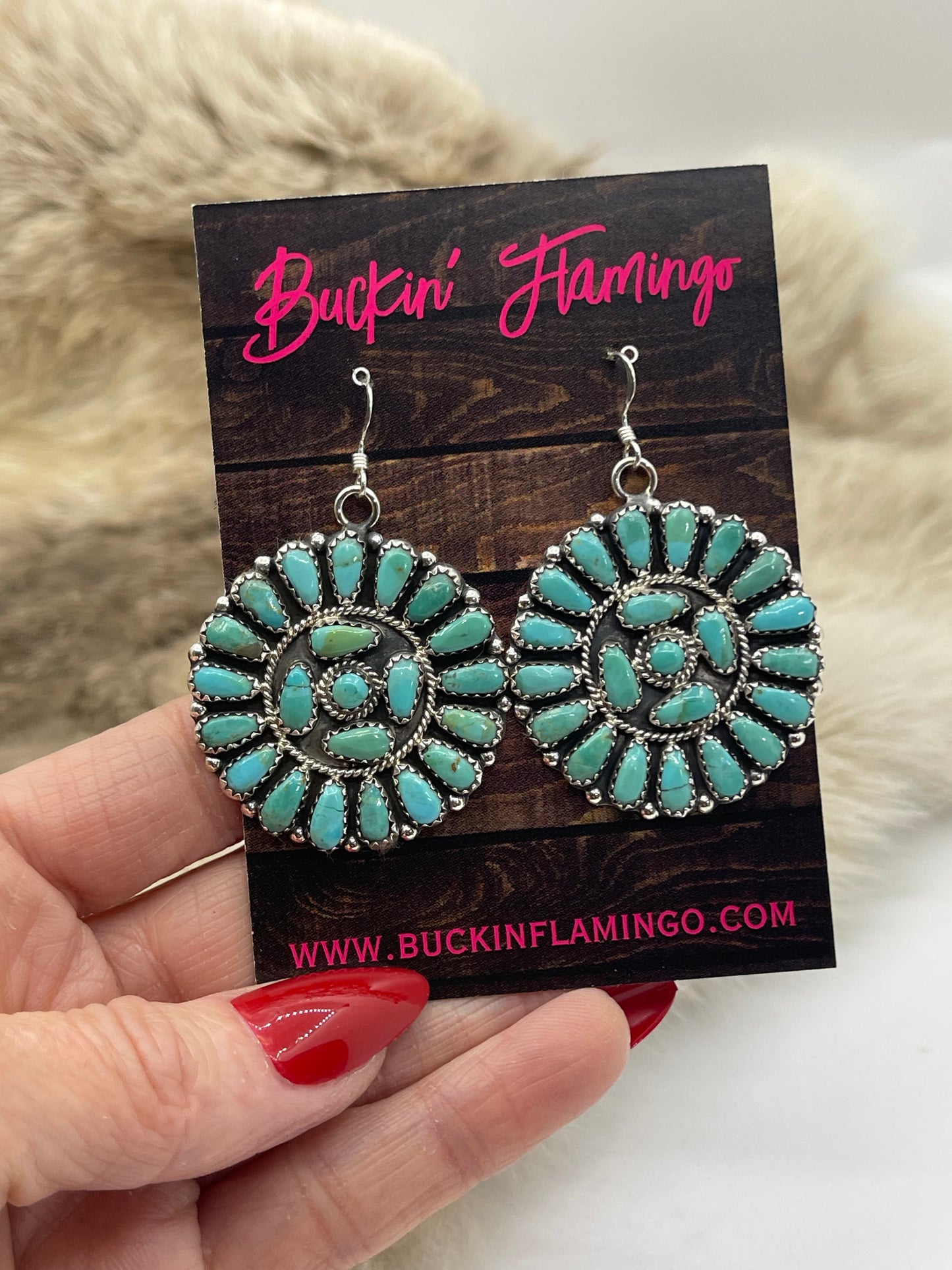 Cluster Hook Earrings By Zeita Begay, Navajo