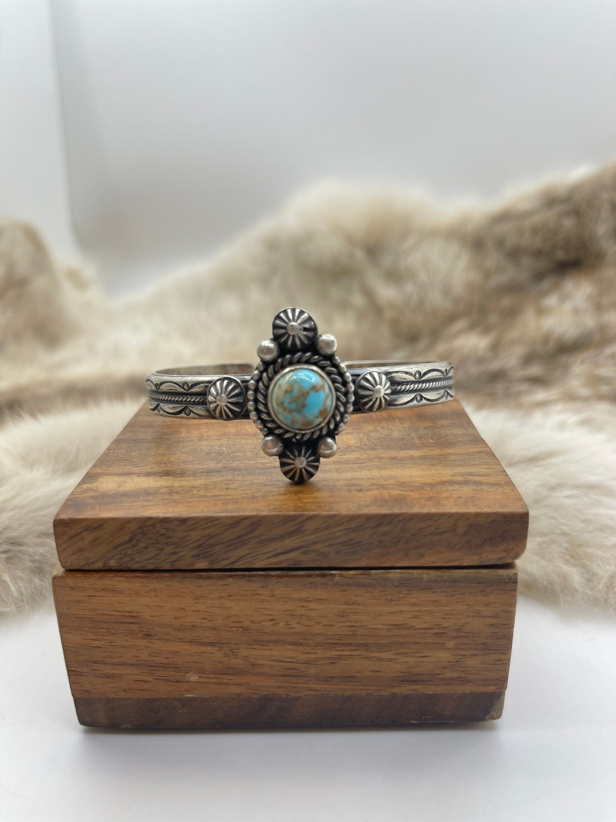 6"-7.5" Turquoise Cuff by Max Calladitto, Navajo