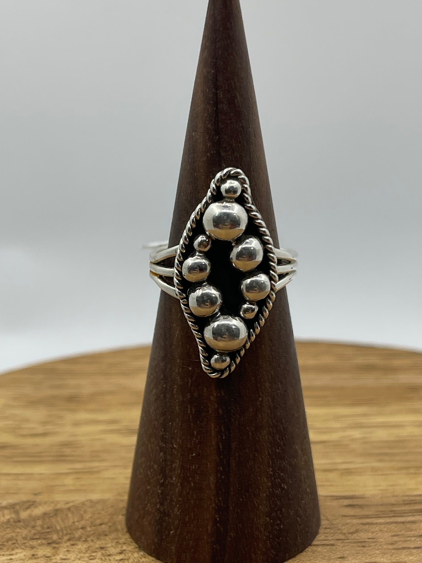 7.0 Silver Bubble Dot Ring by Jimmy Garcia, Navajo