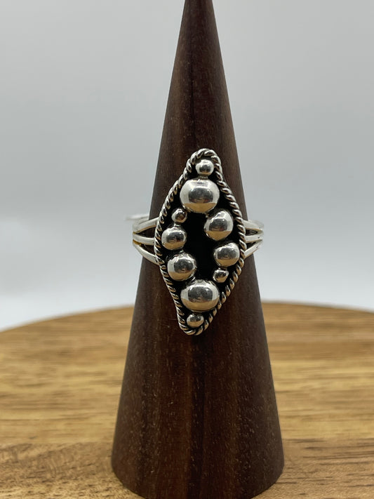 7.0 Silver Bubble Dot Ring by Jimmy Garcia, Navajo