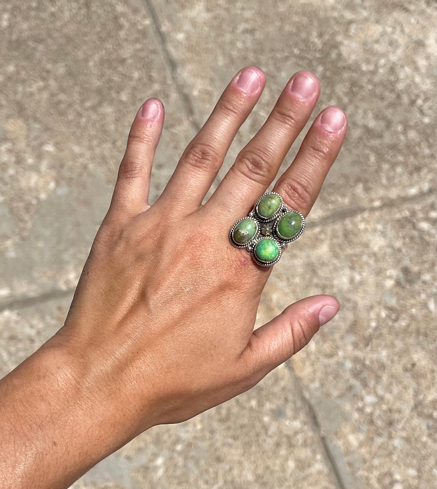 9.0 4 Stone Pixie Turquoise Ring