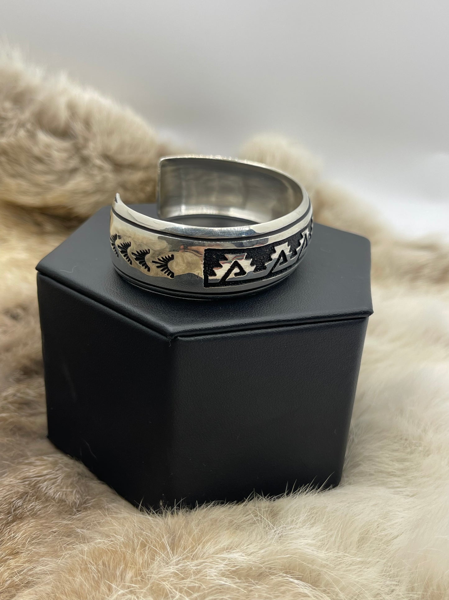 6" - 7.25" Silver Overlay Cuff