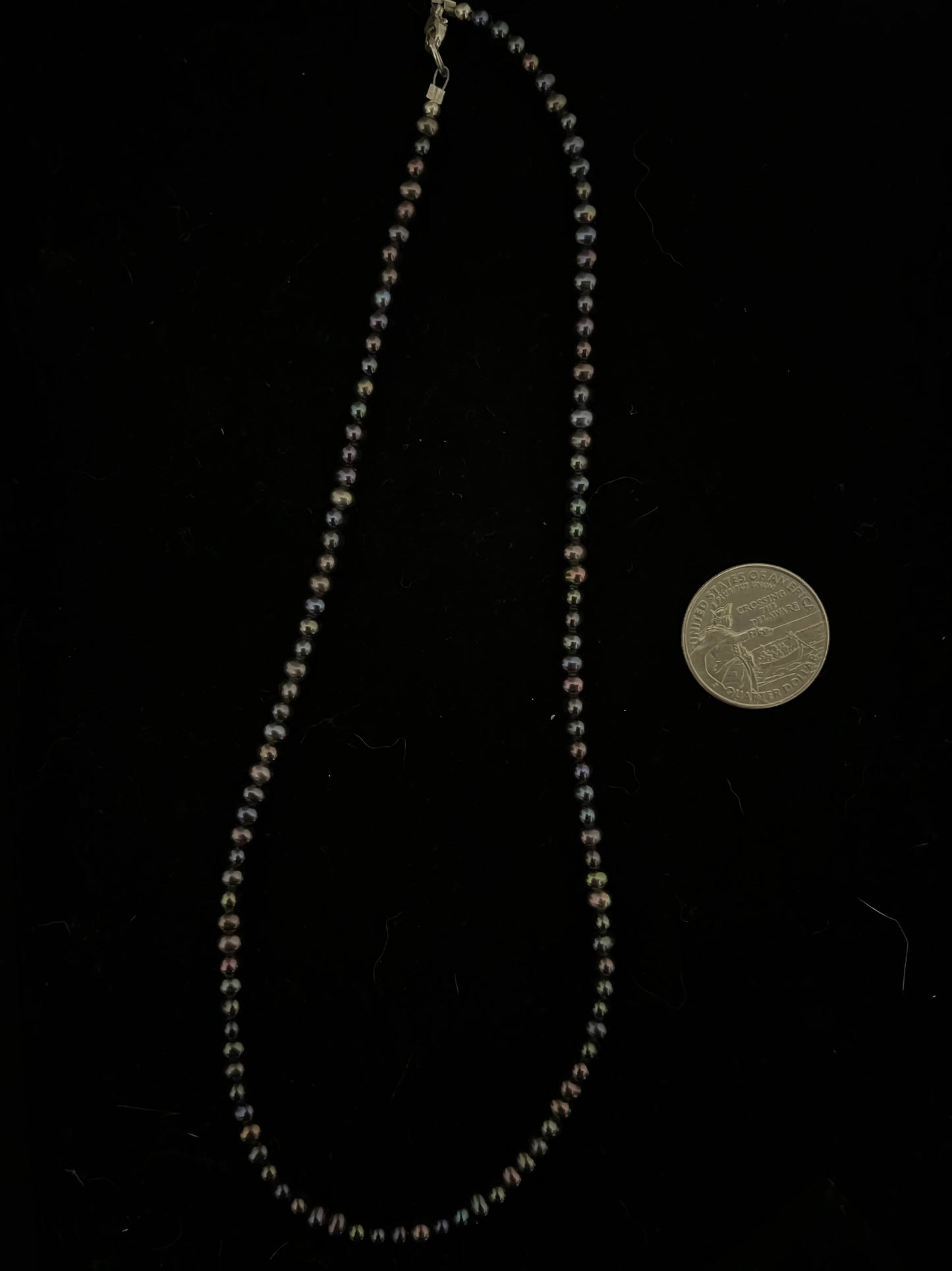 18" 4mm  Peacock Freshwater Pearl Necklace