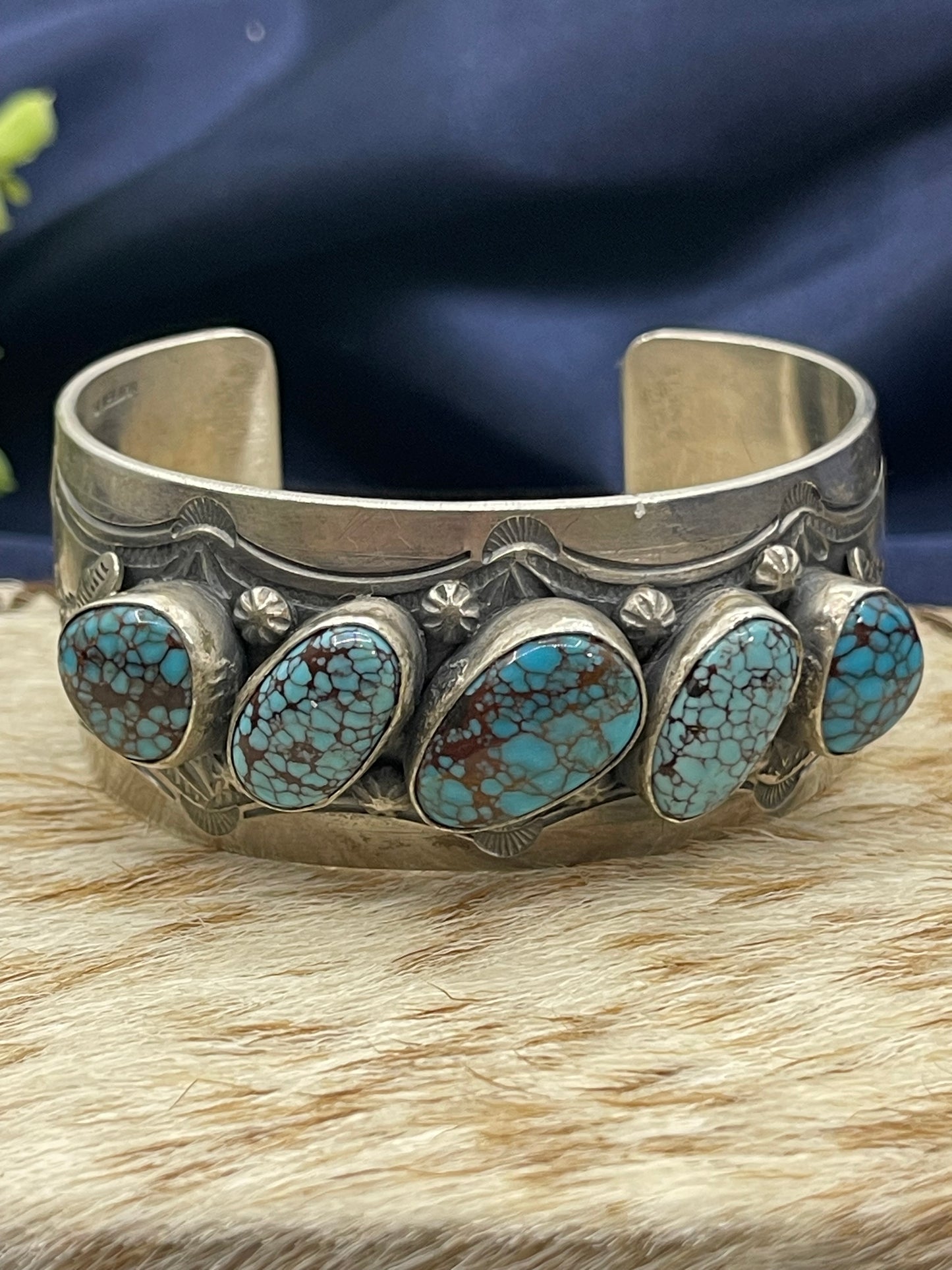 7" 5 Stone Egyptian Turquoise Cuff