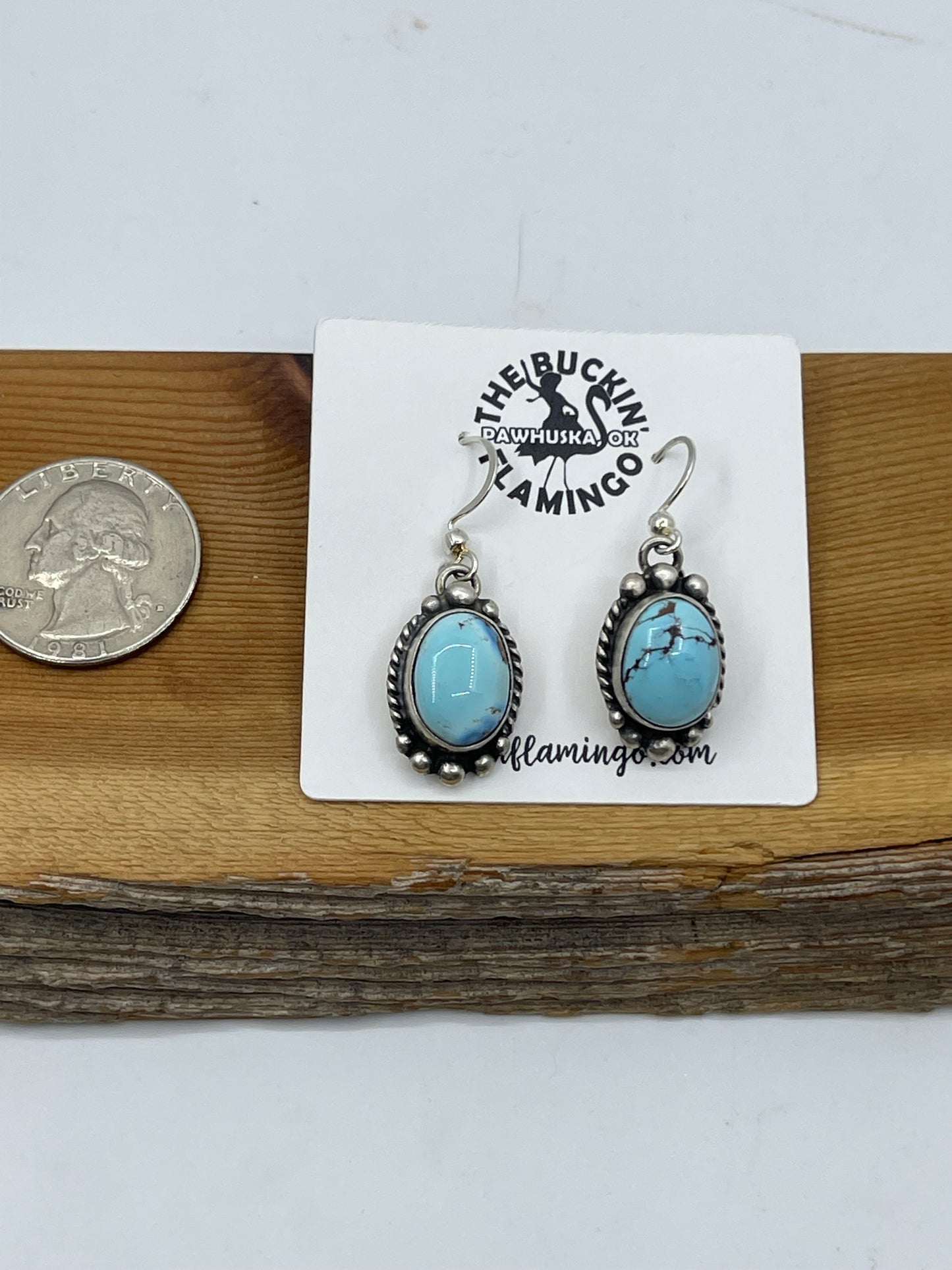 Golden Hills Turquoise Dangle Earrings by Donovan Skeets, Navajo