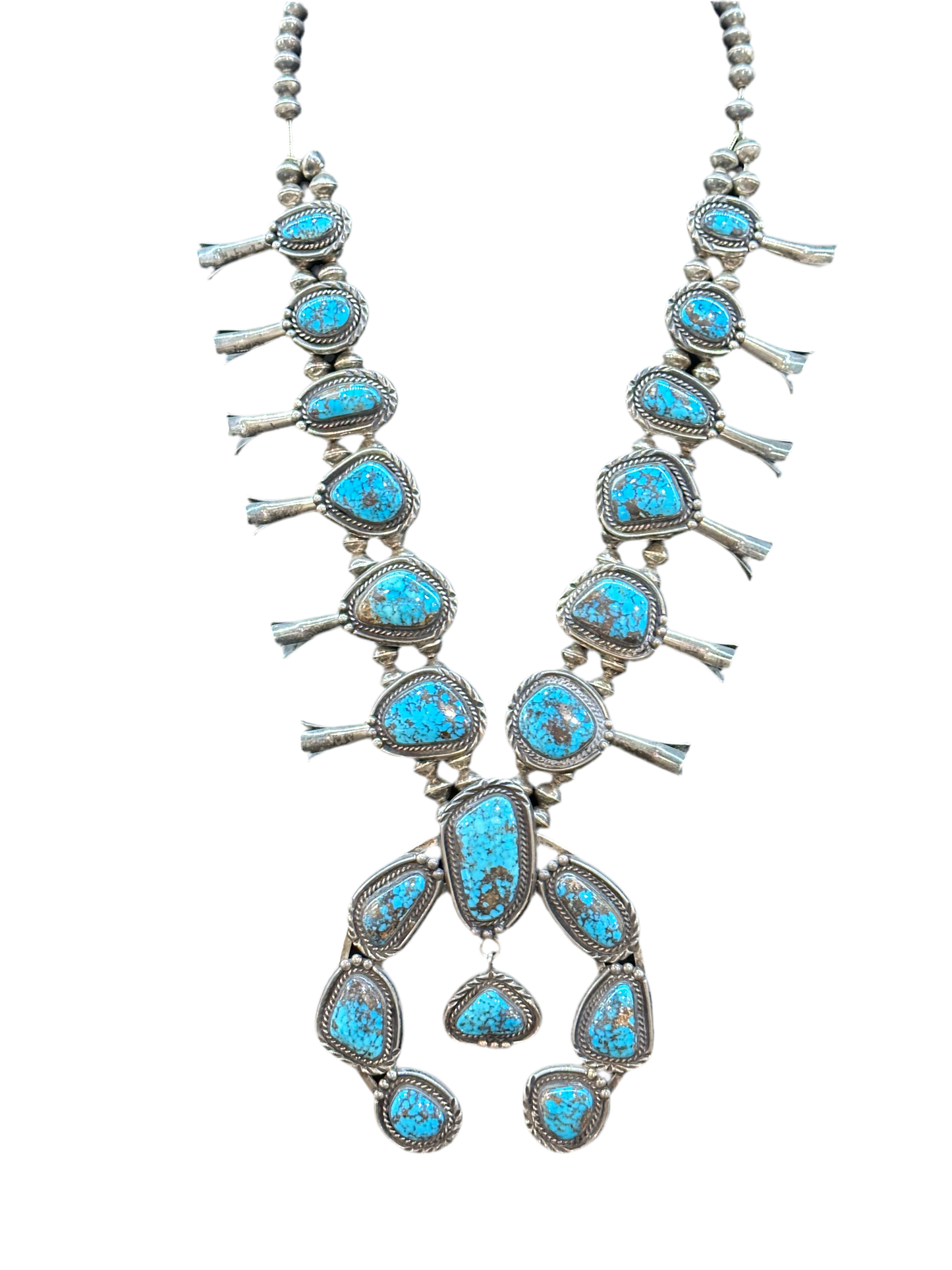 Vintage Candeleria Turquoise Squash Blossom