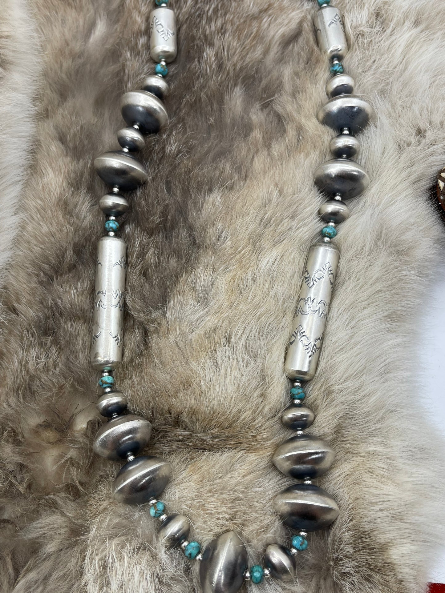 32" 24mm Handmade Set Navajo Pearls by Sharon Cooley, Navajo