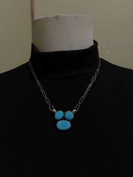 18" 3 Stone Sleeping Beauty Turquoise Necklace by Zia