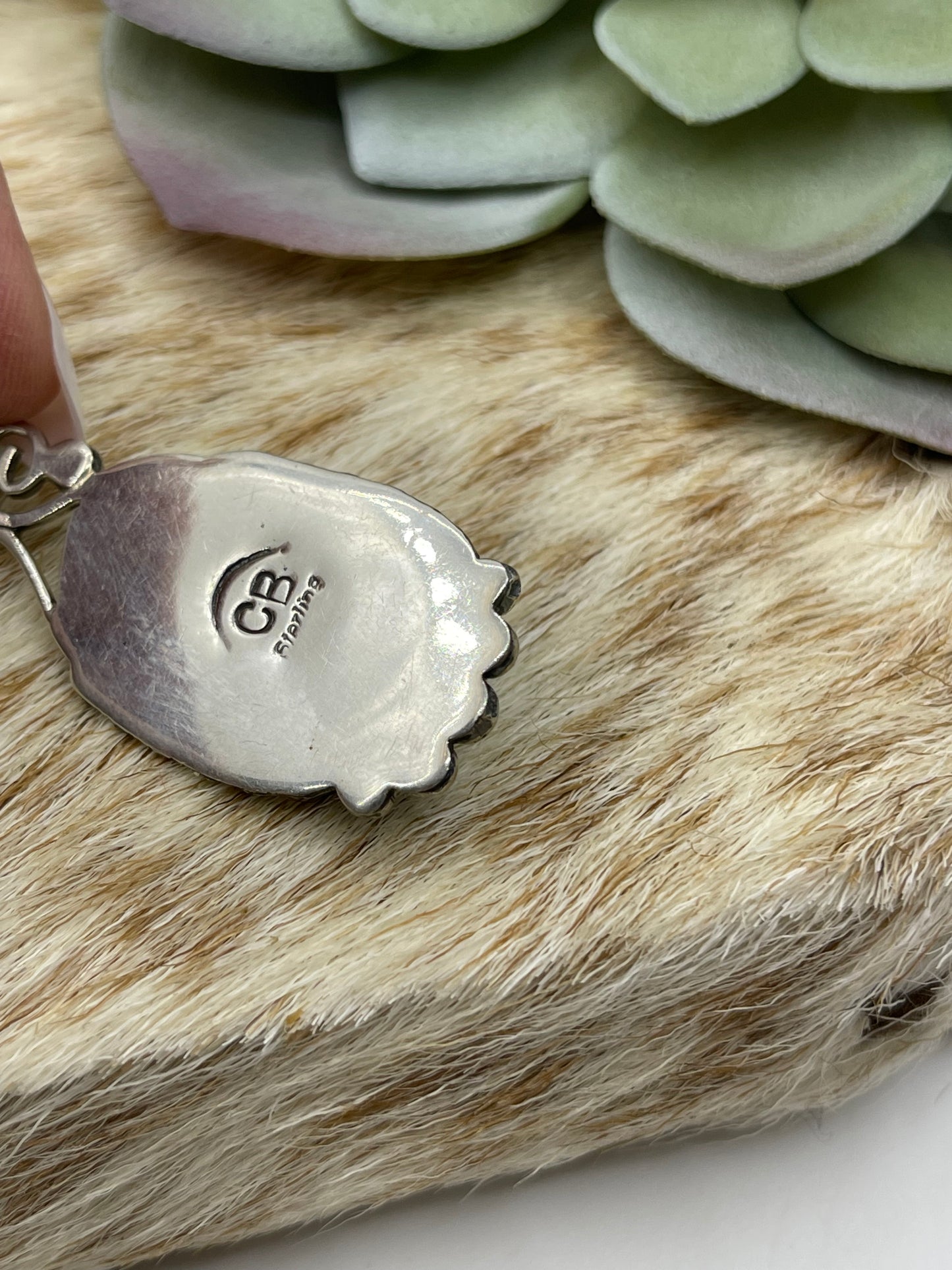 Sleeping Beauty Turquoise Pendant with a 6.7mm Bale by Charlie Bowie, Navajo