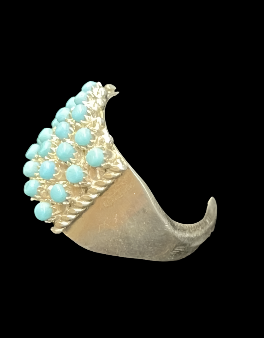 8.0 Petit Point Turquoise Ring by April Haloo, Zuni