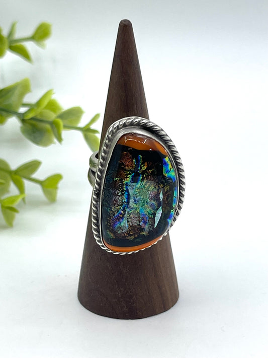 9.0+ Dichroic Glass Ring