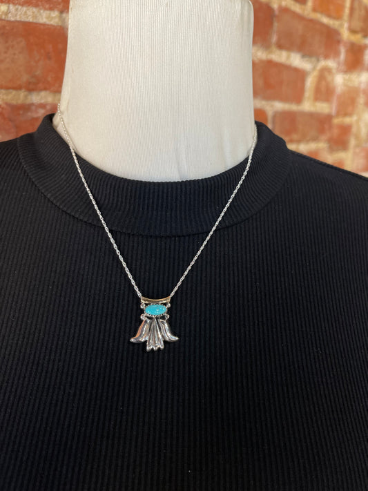 18" Turquoise Dangle Necklace by Sharon McCarthy, Navajo