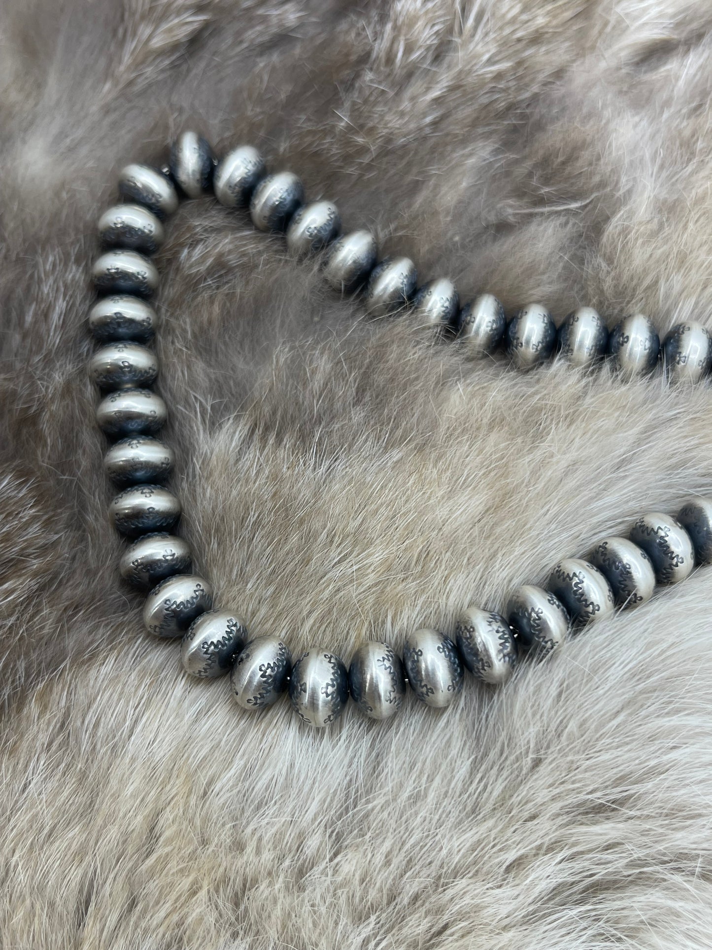 24" 16mm Handmade Navajo Pearls by Bryannen Halwood, Navajo