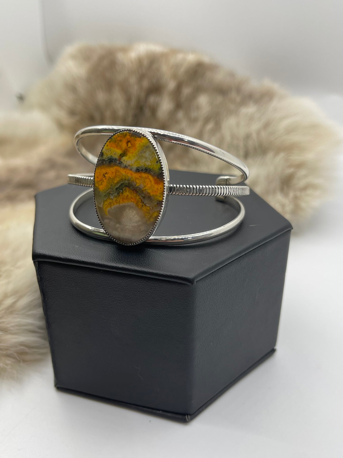 5.5" - 7" Bumblebee Jasper 3 Wire Cuff
