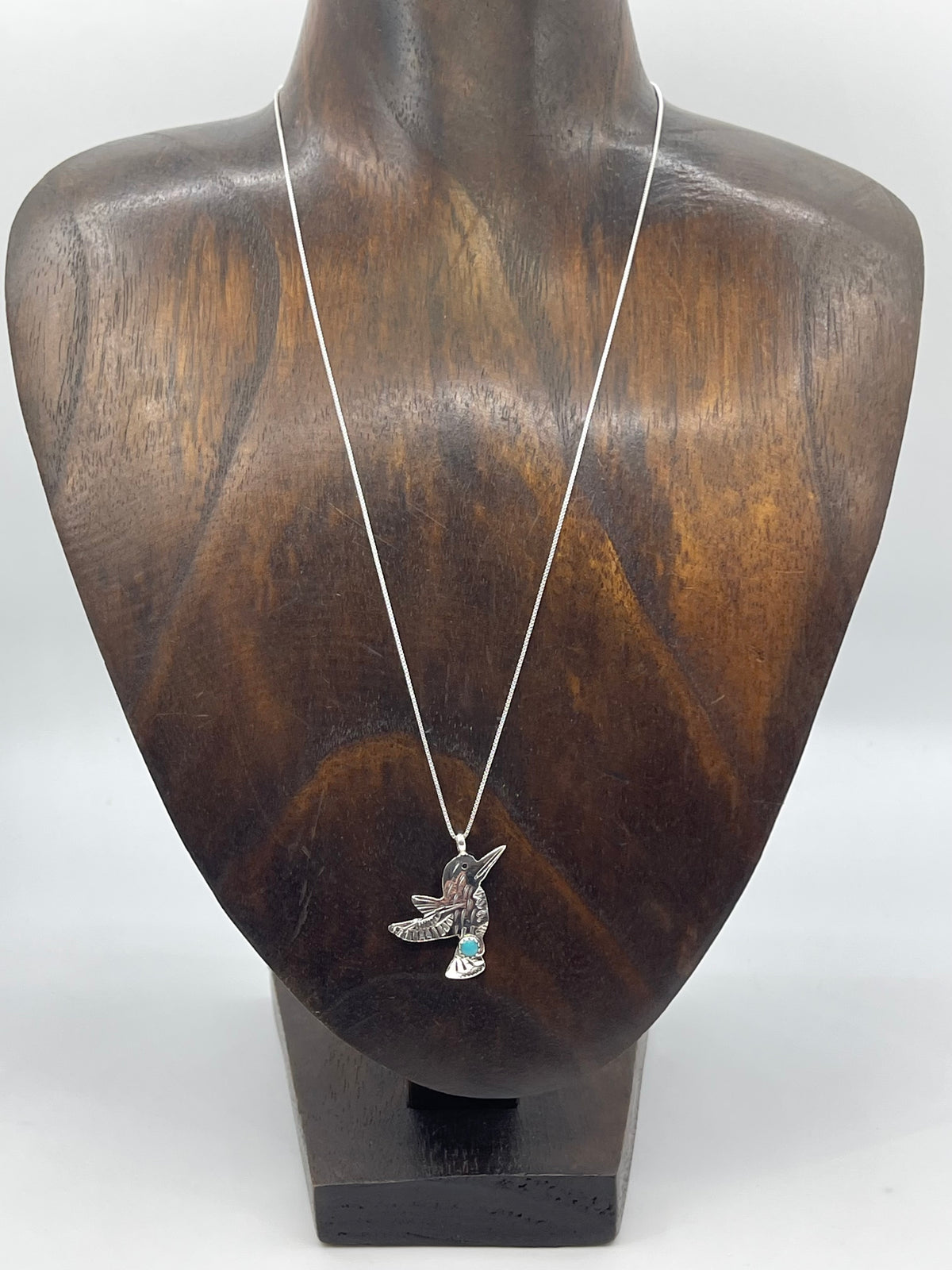 18” Hummingbird with Turquoise by David Lopez, Navajo