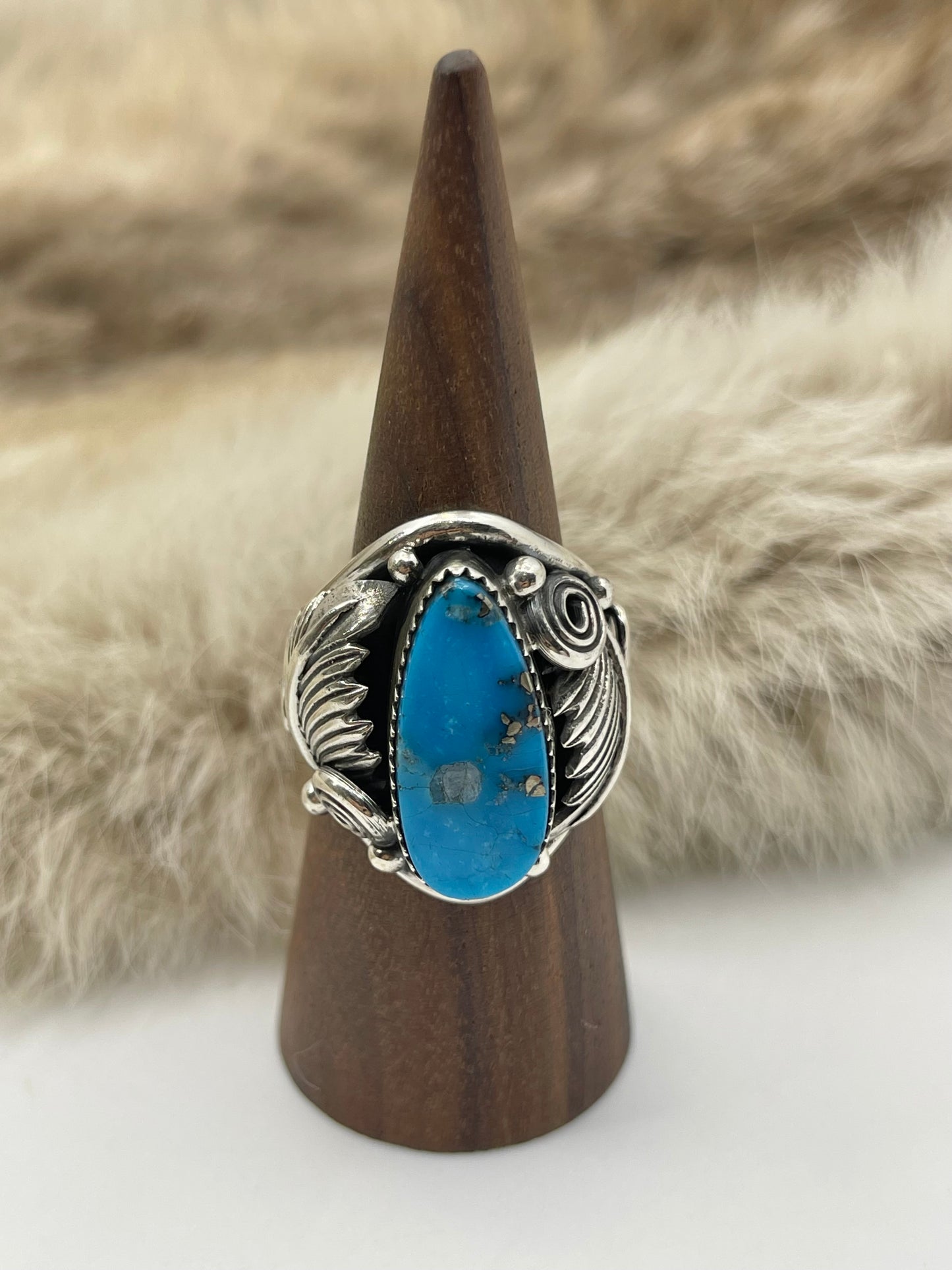 10.0 Turquoise Ring by Darrell Morgan, Navajo