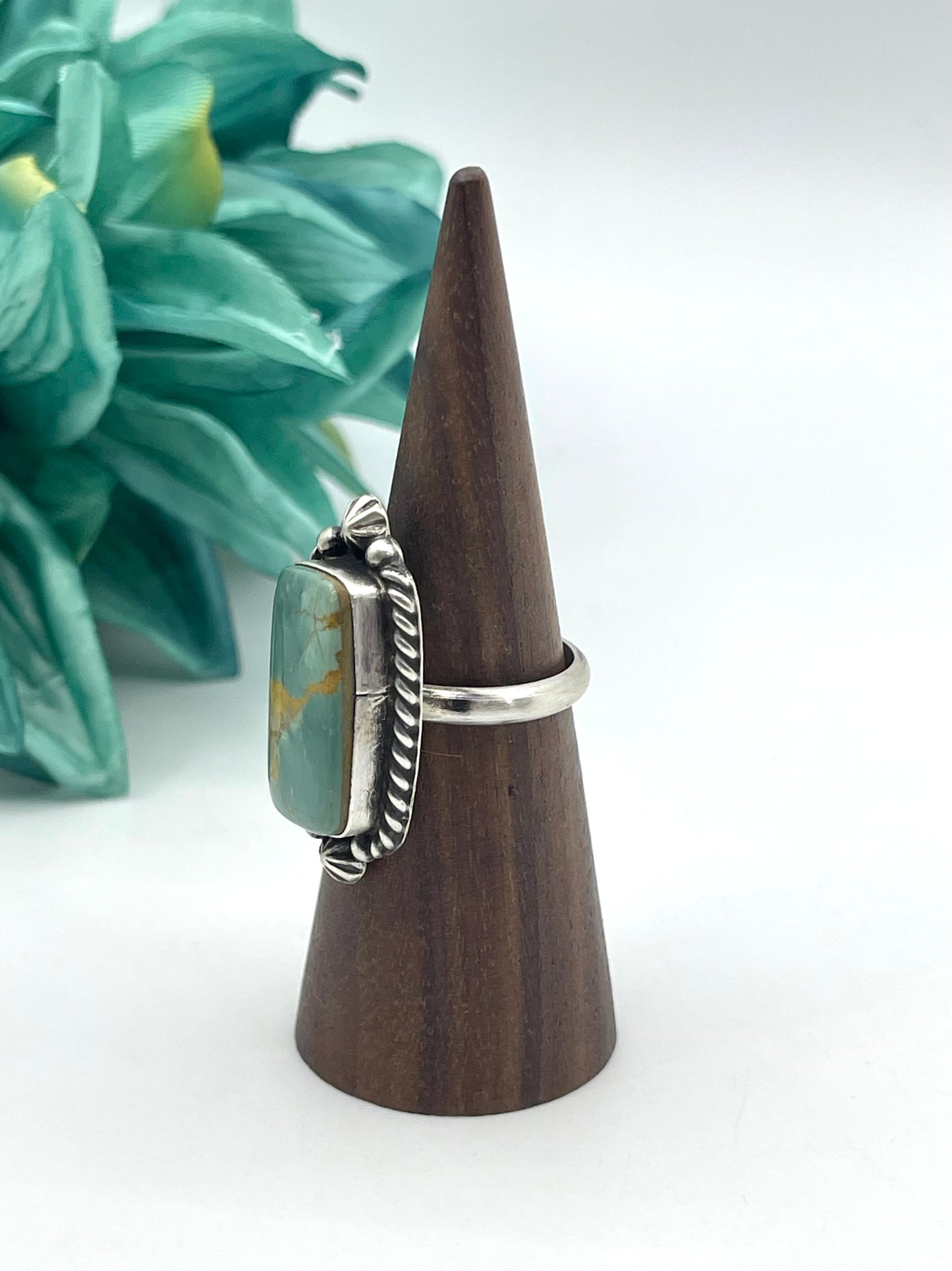 Adjustable Royston Turquoise Ring by Johnny Dixon, Navajo