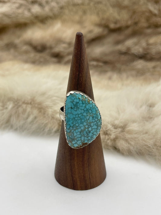 8.0 #8 Turquoise Ring by Carrie Cannon, Kiowa