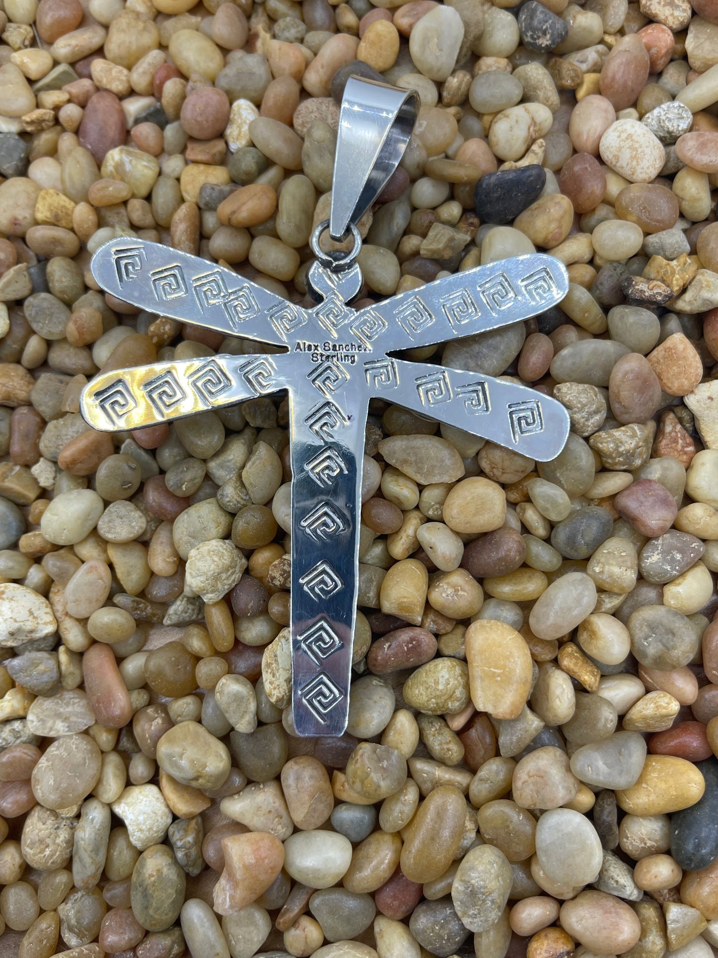 DragonFly Pendant with Kingman Turquoise Stone by Alex Sanchez, Navajo