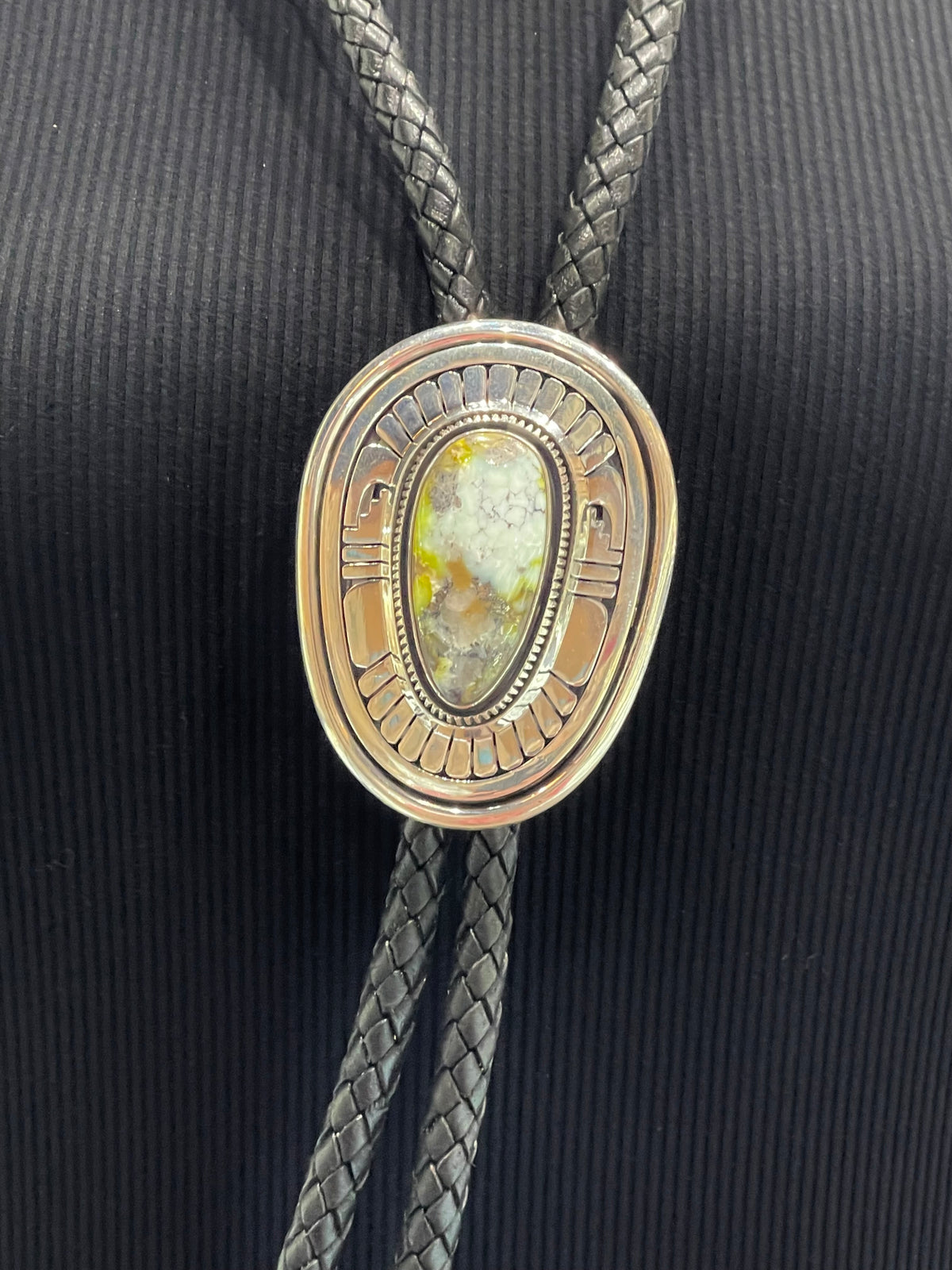 Damele Turquoise Buckle & Bolo Set by Leonard Nez, Navajo