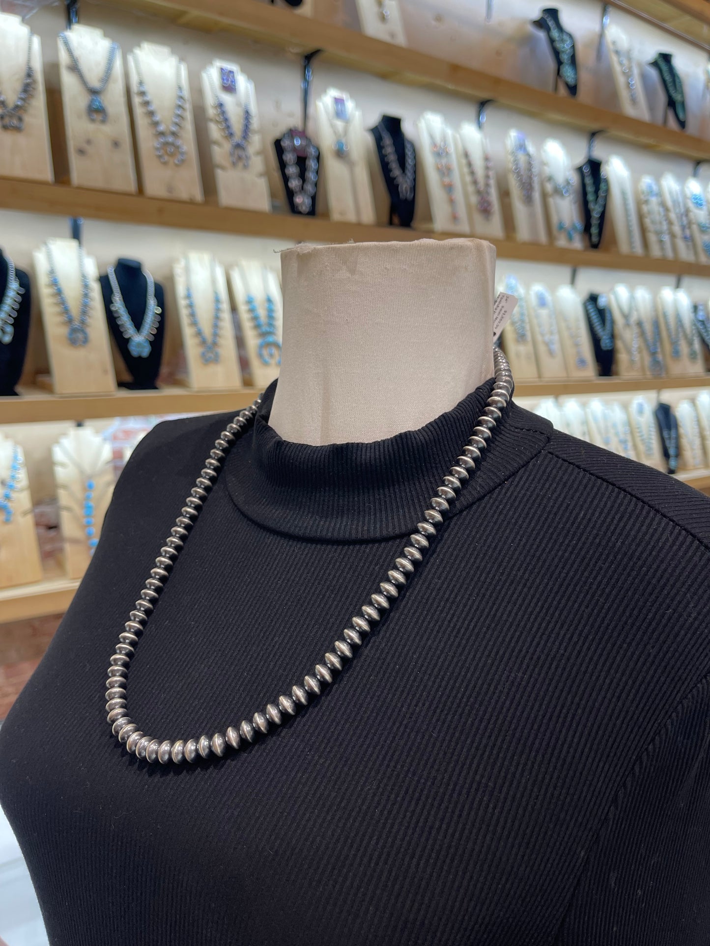 24” 8mm Necklace by Tonisha Haley, Navajo