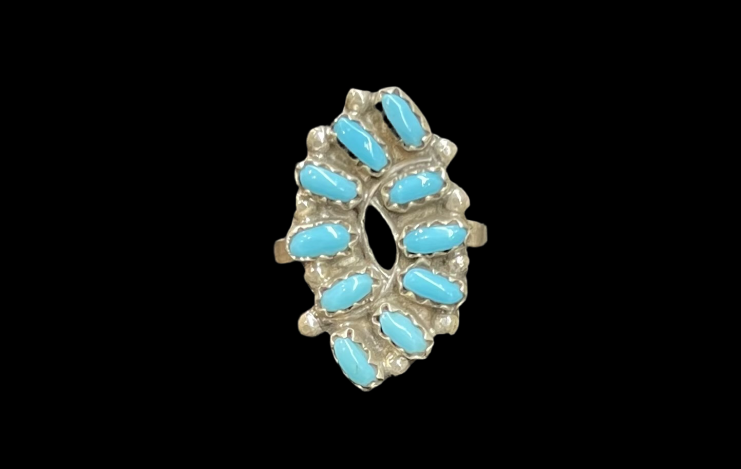 5.0 Dainty Multi-Stone Turquoise Ring by Tamara Benally, Navajo