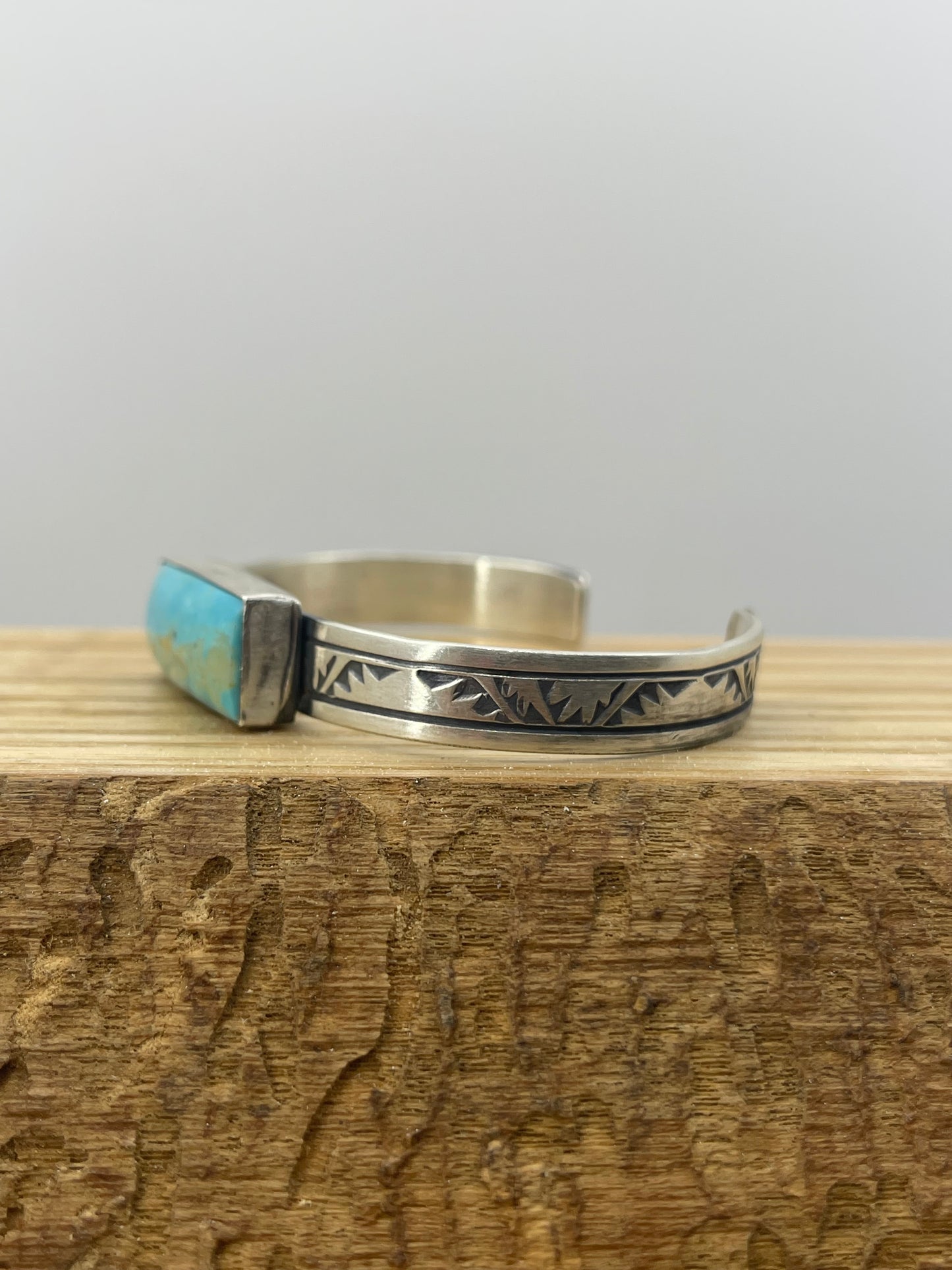 Turquoise Bar Cuff by Rick Enriquez, Navajo (Matrix Varies)