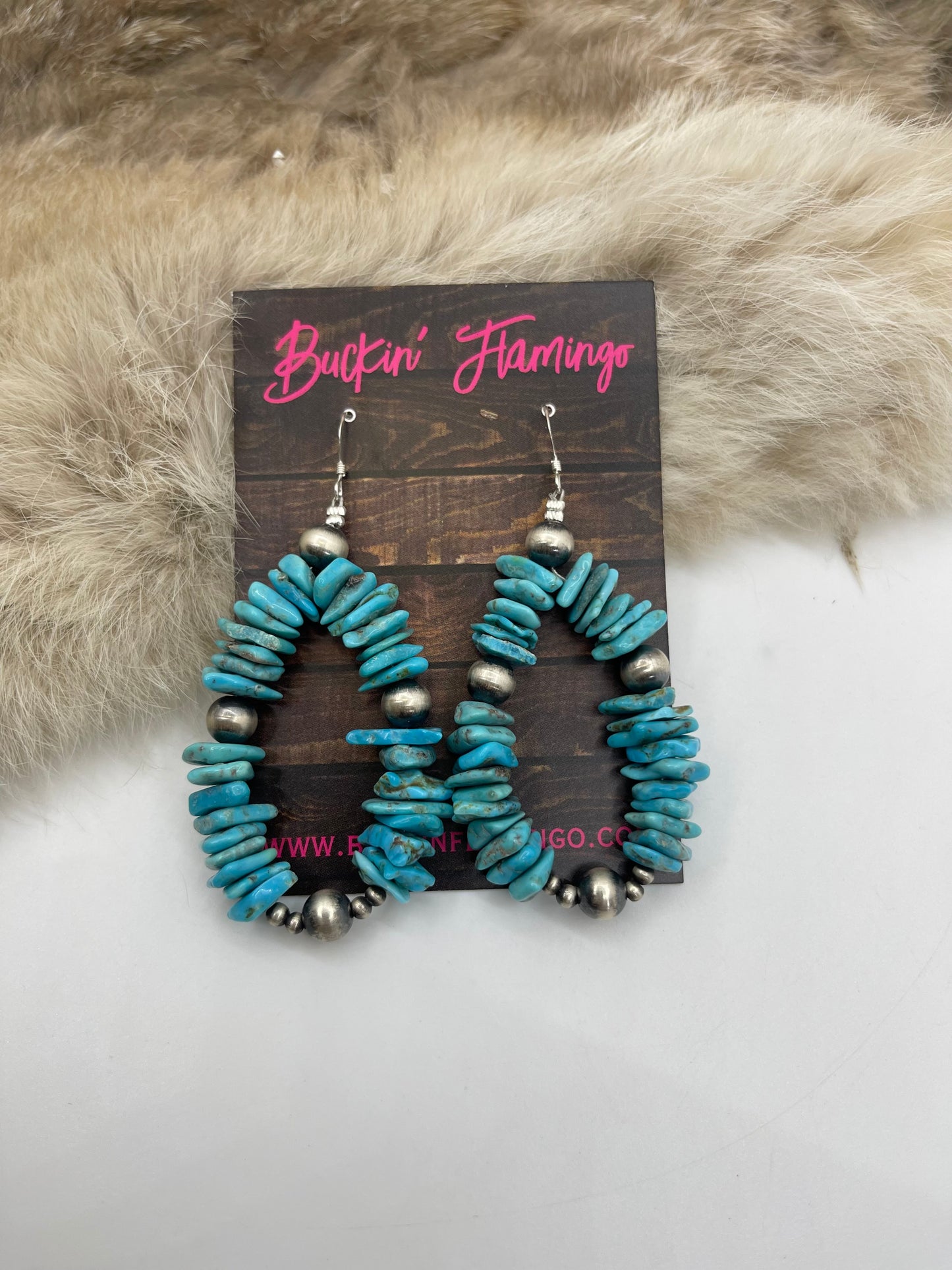 16” & 22” Double Strand Chunky Turquoise Necklace & Earring Set