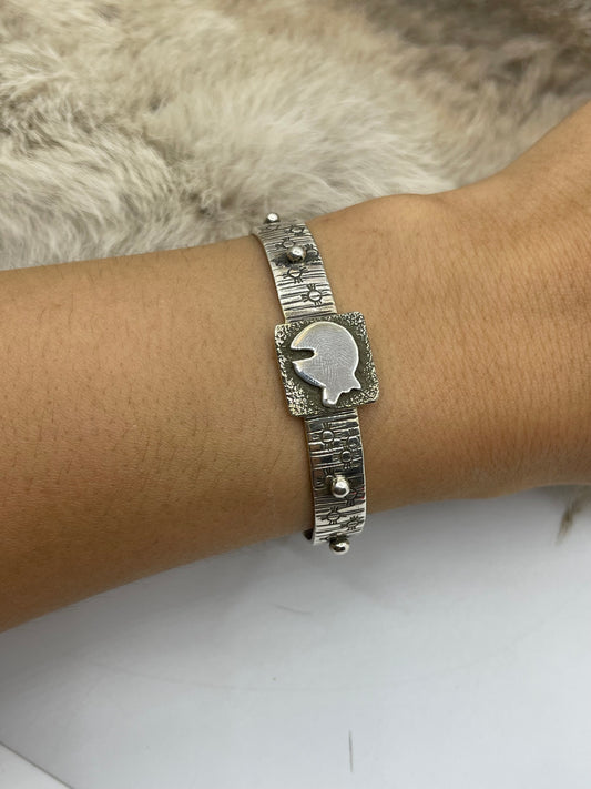 5.75”-7" Bear Mini Petroglyph Cuff by Alex Sanchez, Navajo