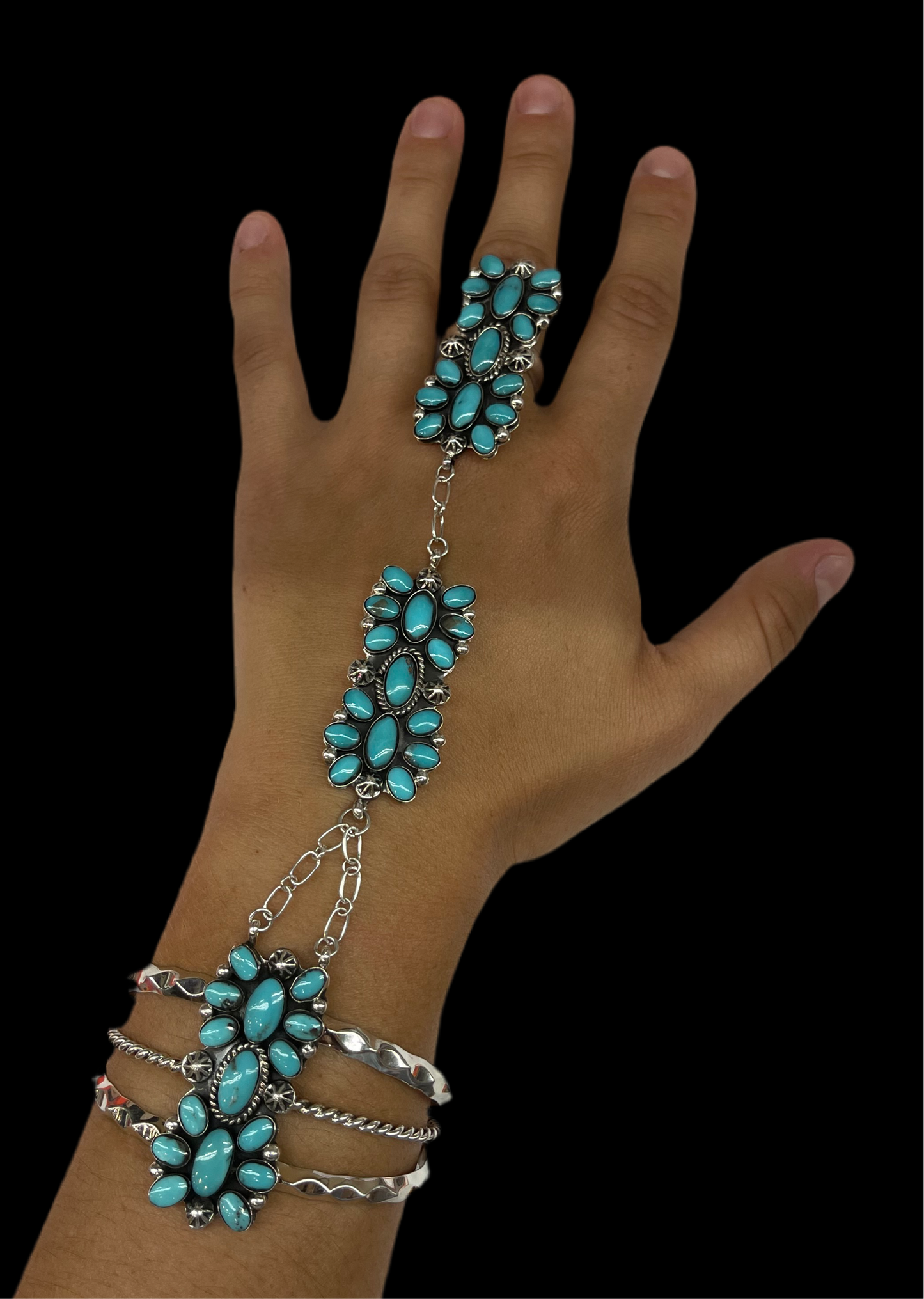 Turquoise Princess Cuff by Calvin Delgarito, Navajo