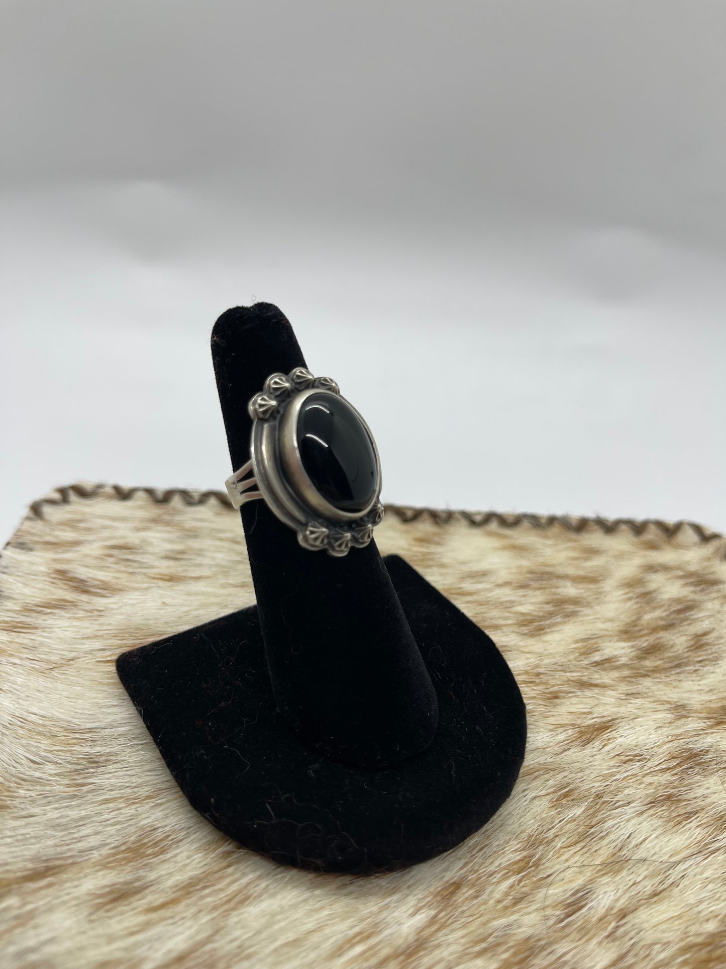 Black Onyx and Sterling Silver Ring