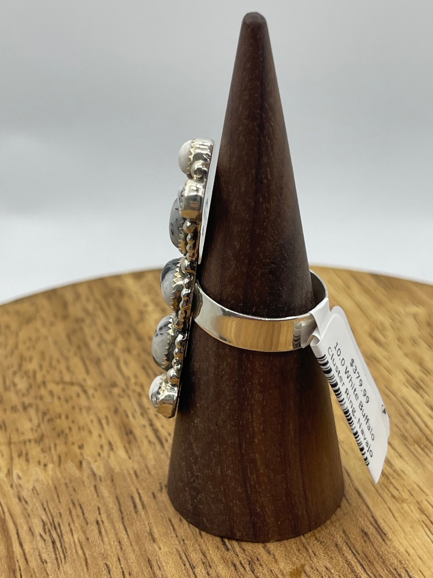 10.0 White Buffalo Cluster Ring, Navajo