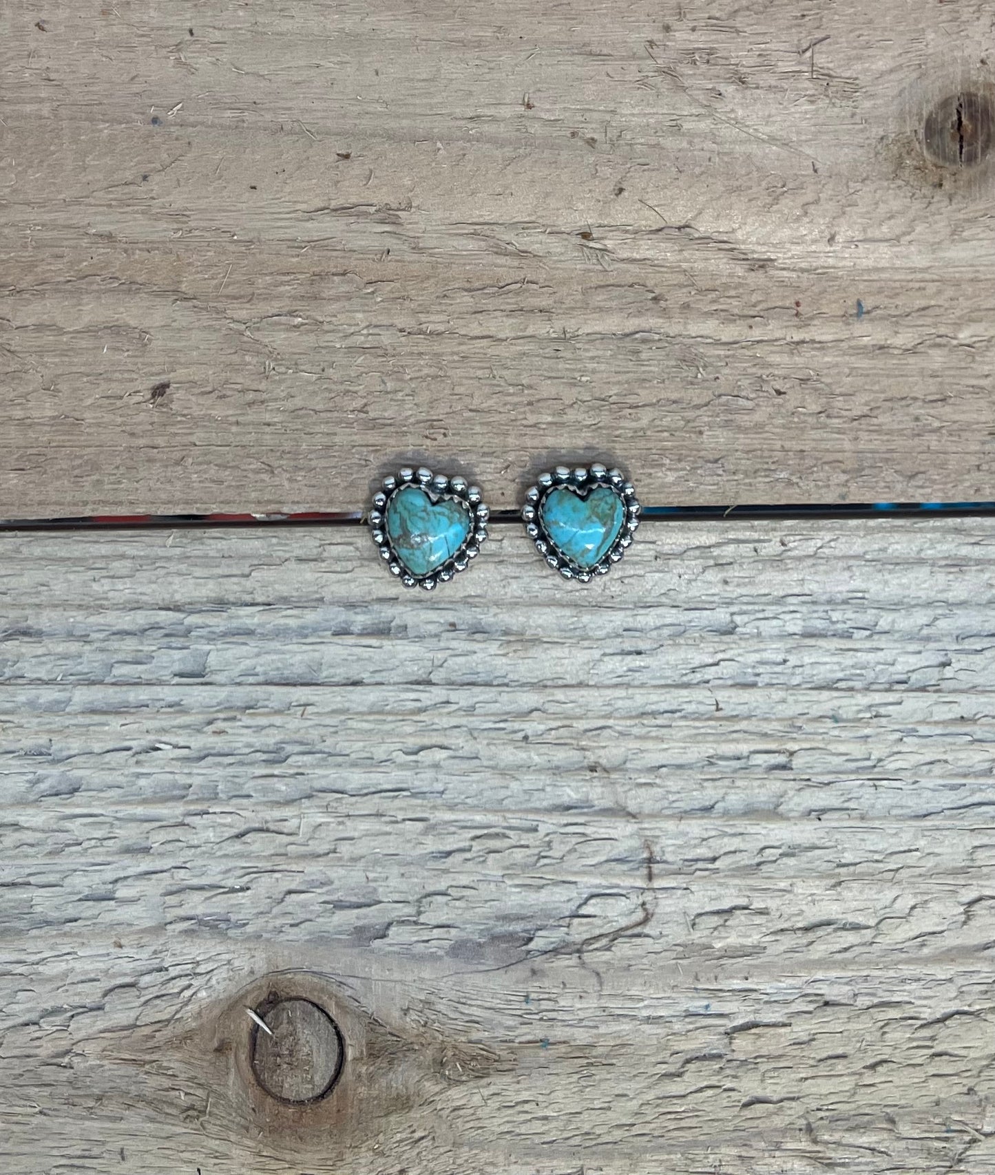 Hada Collection Kingman Turquoise Heart Post Earrings