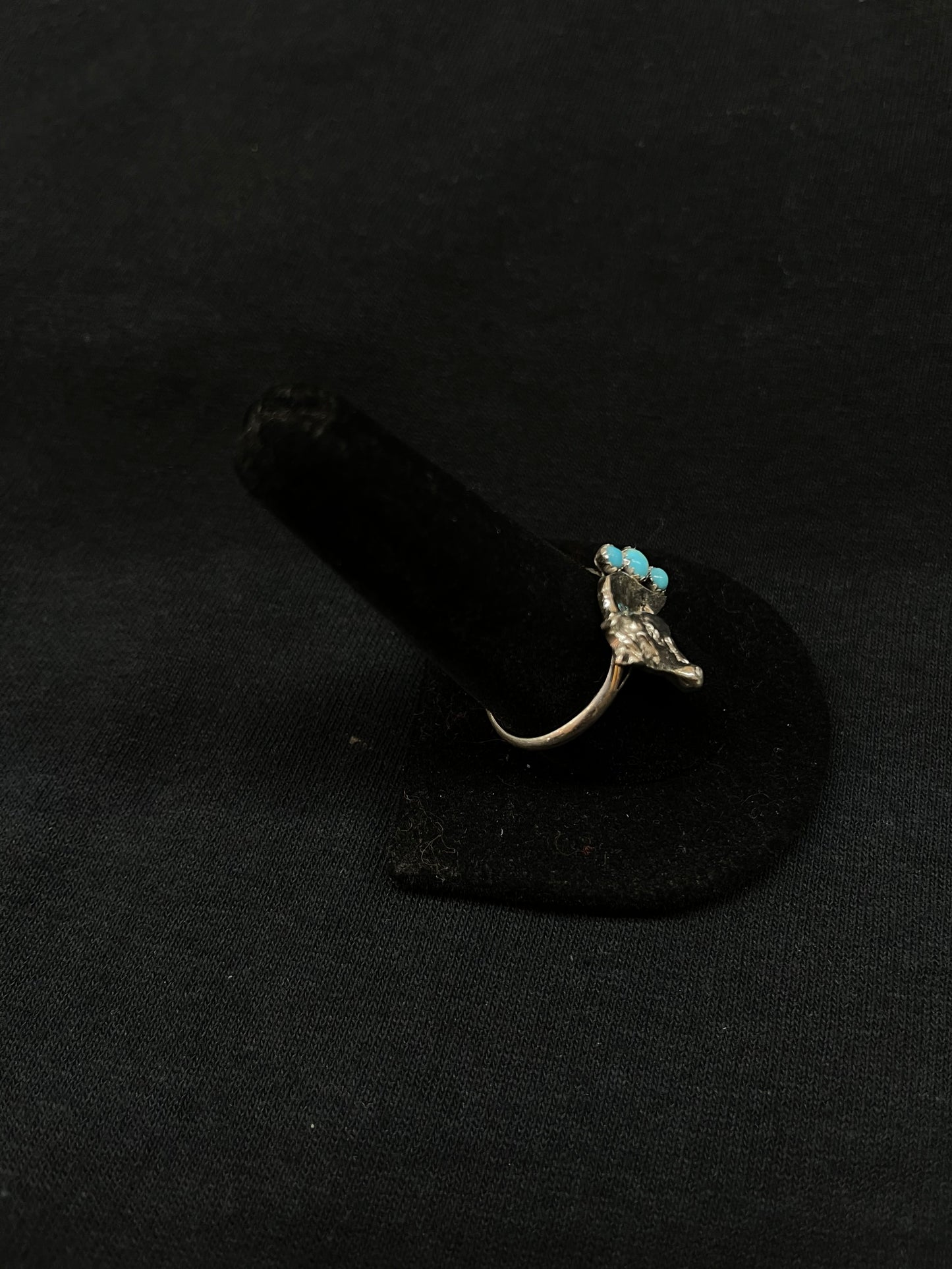 11.5 3 Stone Turquoise Horse Ring by Jerome Lee, Navajo