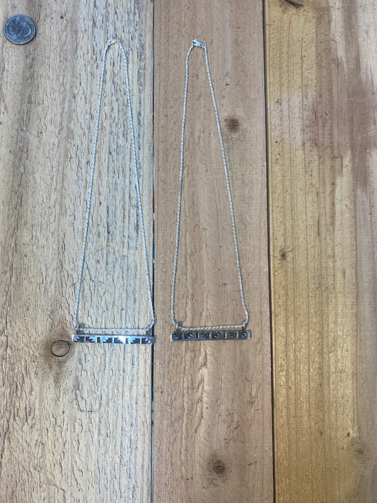 LOT 13 B 9/20 Sterling Silver Overlay Bar Necklace by Marie Jackson, Navajo