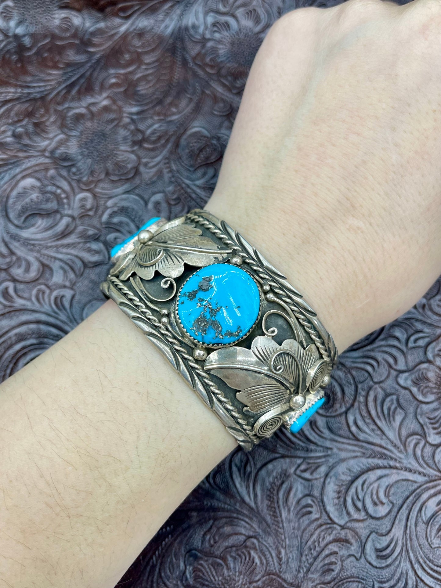 7" 3 Stone Turquoise Cuff