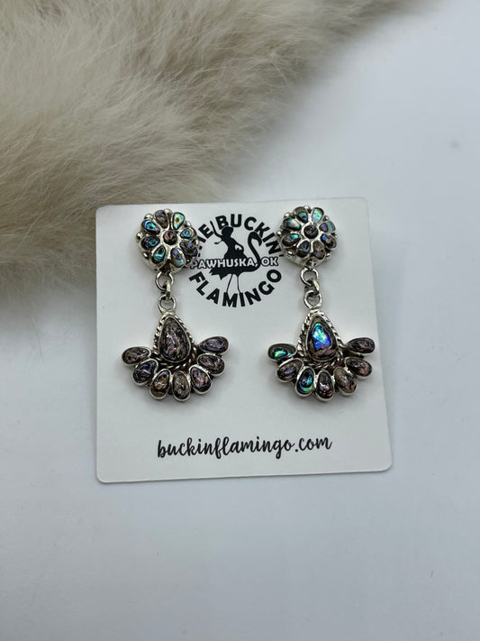 Abalone Shell Post Dangle Earrings