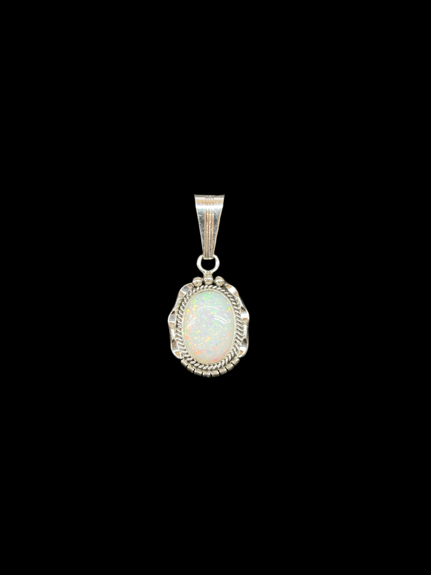 White Opal Pendant by Samuel Yellowhair, Navajo